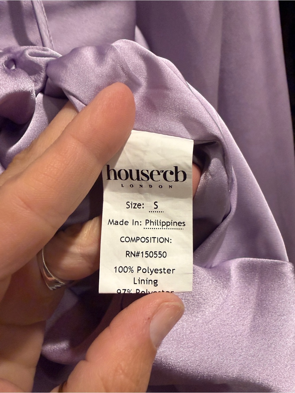 House of CB Lilac Satin Ruched Cutout Mini Dress Balloon Sleeve Date Night Small - Picture 7 of 10